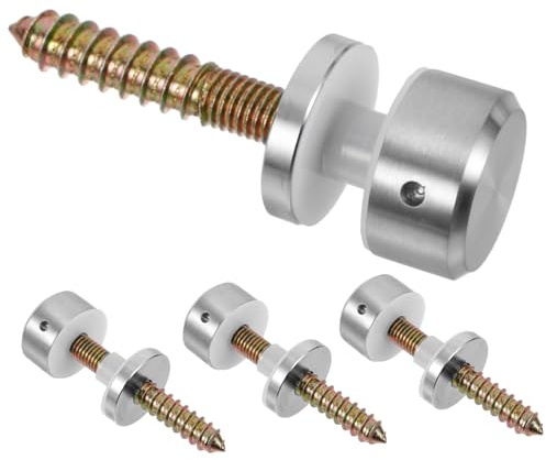 Sewroro 4pcs Stainless Steel Glass Clamp Railing Standoff Screws Balcony Staircase Brackets for Glass Panels Safety Hardware