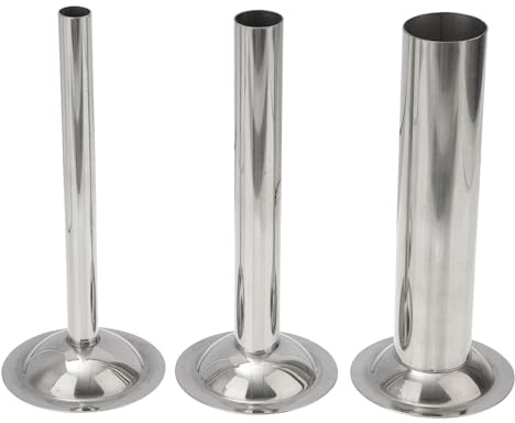 PartyKindom 3pcs Stainless Steel Sausage Filler Tubes Set for Meat Grinder Sausage Stuffer Machine Tools Nozzle Kit for Ground Beef Turkey Pork Venison