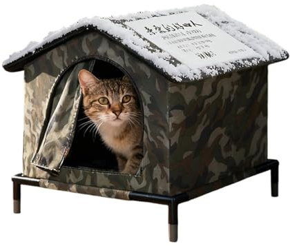 Isoliertes Katzenhaus Für Den Außenbereich,Winterfeste Katzenhütte Mit Isolierung | Wärmedämmender Schutzraum Für Haustiere | Für Garten Balkon Wohnung Reisen Terrasse Camping Und Backpacking