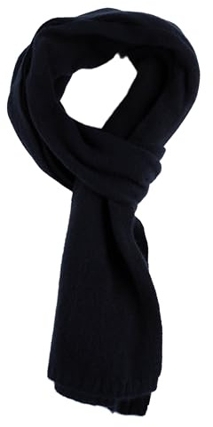 Sciarpa Puro Cashmere 180x30 Uomo Donna 100% Made in Italy (Blu Notte)