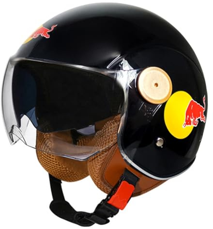 Caschi Jet E Demi-Jet Retro Casco Mezzo Moto Leggero Omologato DOTECE Caschi Cromwell 3/4 Vintage Con Visiera Aperto Casco Scodella Per Uomini Donne Comodo E Traspirante B,XL:61-62CM