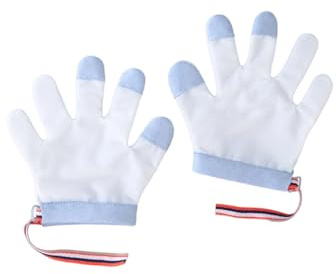 Guantes de algodón suave para bebés, protectores de manos para morderse los dedos, cómodos, transpirables, para bebés de 6 meses a 5 años, guantes multiusos para bebé, S for 6 to 18M