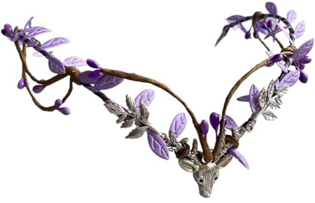 HYFEUOKF Hojas hechas a mano Clear Gem Forest Woodland Tiara elfo Elfo Tocado Hada Corona Elvish Tiara(ELF027)