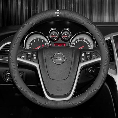 genmaimeifumu 1 Pezzi Coprivolante per Opel Corsa D 2007-2012, Protezione Sterzo Fibra di Carbonio Rivestimento Accessori Interni per Abitacolo Antiscivolo,B