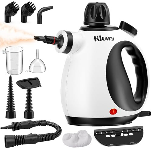 KLONA Limpiador a vapor hogar, portátil limpiador, con 10 accesorios