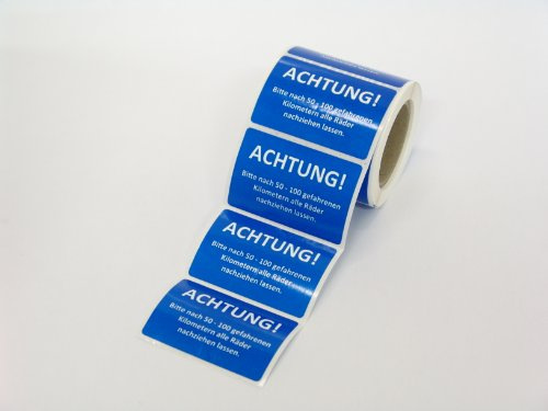 Kundendienst Aufkleber Serviceaufkleber Inspektionsaufkleber (75 Stück, Räder nachziehen)