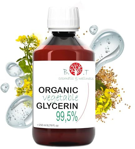 Pflanzliches Glycerin - Flüssiges Glycerin zur Seifenherstellung, Gesichts- und Körperfeuchtigkeitsspender, Reines 100% Natürliche Kosmetik Basis - 250 g
