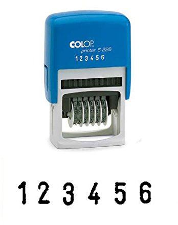 Nummernstempel Printer S 226 Ziffernstempel | Nummerierungsstempel Mini Dater | mit 6 Ziffernbändern