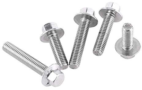 Akozon Edelstahl Metrische Hexenkopf Flansch Schrauben Kappen Unterlegscheiben Schrauben Fasteners 10pcs M6(M6*20)