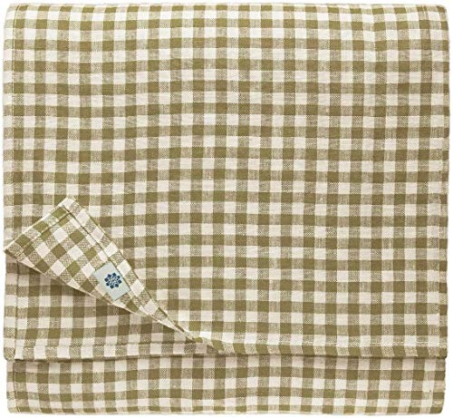 Linen & Cotton Tischdecke Estella - 100% Leinen, Weiß Beige 100 x 140 cm | Tischtuch, Tischwäsche Kariert Landhausstil, Quadratische Festliche Frühling/Home, Für Küche Restaurant Cafe Hotel, 100 x 140