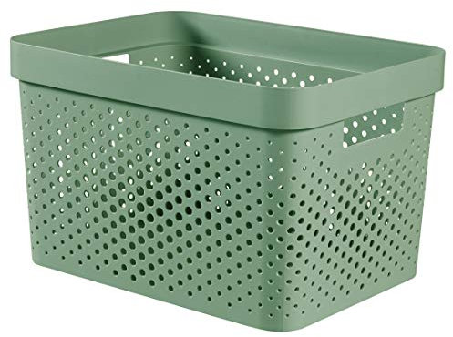 Curver | Bac Infinity 17L, Vert, 35,5 x 26,2 x 21,9 cm, Plastique recyclé