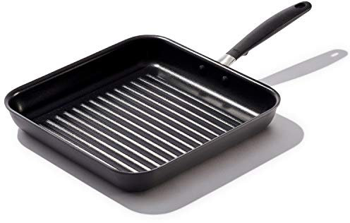 OXO CC002666-001 Good Grips Non-Stick Square Grill PAN, 11, Aluminum, Black