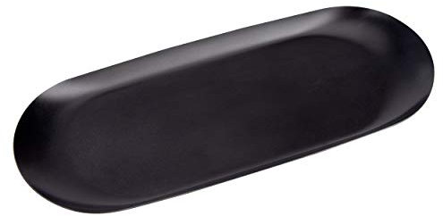 Schmuck Tablett Ovale Ablageschale Edelstahl Buffet Platte für Kosmetik Süßigkeiten Snack Kaffee Butter Schlüssel Kerzen Schwarz