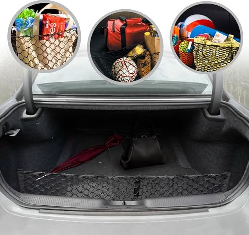 Envelope Style Trunk Mesh Cargo Net for Dodge Charger 2011-2024 - Car Accessories - Premium Trunk Organizers and Storage - Cargo Net for Sedan - Vehicle Carrier Organizer for Dodge Charger