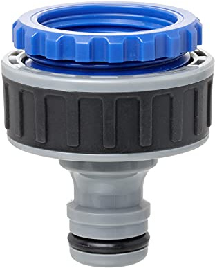 TATAY Nez de Robinet Femelle 1 -3/4 Premium, Connecteur Universel pour Tuyau d'Arrosage, Protection solaire, Installation facile, Gris - Noir