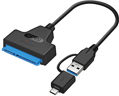 ezqnirk 1pcs USB 3.0 a cable adaptador SATA 7 + 15 PIN para 2,5 pulgadas HDD SSD,USB and USB C 50CM