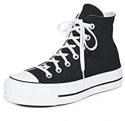 Converse Women's Chuck Taylor All Star Lift High Top Sneakers, Black/White/White, 5 Medium US