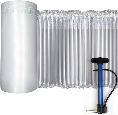 Luftpolsterfolie, 30 cm x 45m, aufblasbares Luftkissen, Säulenwickel für schwere Verpackungen und Umzüge, großer Blasen-Weinflaschen-Schutz, zerbrechliches Versandzubehör mit kostenloser Pumpe