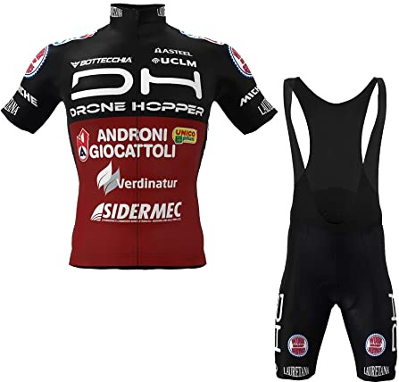 SGCIKER 2022 Herren Pro Team ANDRONIGIOCATTOLI Radtrikot Set, Kurzarm Fahrrad bekleidung Lätzchen Kurzsets Gel Pad（XL
