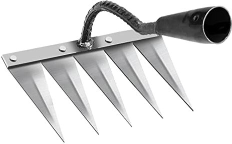 F Fityle Zappa per Attrezzi da Giardinaggio, Zappa Cava temprata Resistente, Facile diserbo e allentamento, diserbo, aratura, scavo, Acciaio a 5 Denti