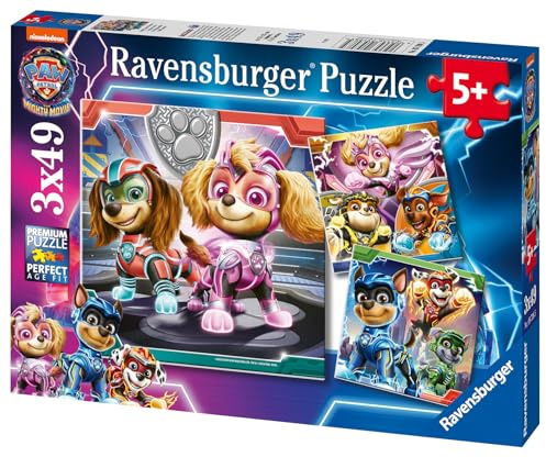 Ravensburger Kinderpuzzle 05708 - PAW Patrol: The Mighty Movie - 3x49 Teile Paw Patrol Puzzle für Kinder ab 5 Jahren