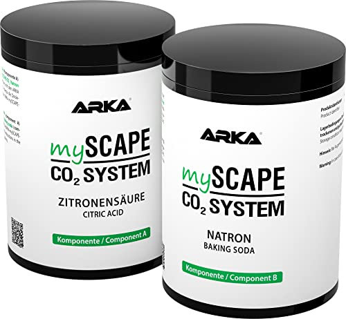 CO2 Nachfüllset – ARKA mySCAPE-CO2 Refiller 2×600 g – Komponente A: Zitronensäure & B: Natron – passend für CO2-Düngesysteme im Aquarium – einfach dosierbar, ergiebig & sicher - Aquascaping