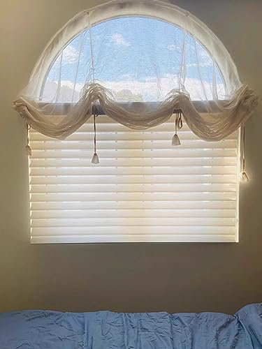 Fenster Raffrollo tageslicht Raffgardine Faltvorhang Scheibengardinen Exquisite maßgeschneiderte Vorhänge für einen französischen Landhausstil(Transparent mit Tunnelzug BxH 140x140cm)
