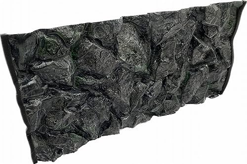 PLASTIKO - Aquarium Hintergrund 3D I Rückwänd 150x50 cm I Leicht zu Montieren und Reinigen I Keine Verklebung Erforderlich I Sicher für Tiere I Grau mit einem Muster aus Hohen Steinen