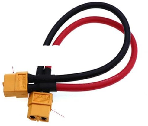 12AWG XT60 Male Female Conversion Plug Connection Cable with Silicone Extension Wire Battery Connector to 10/20/50/100CM-Gold-100CM