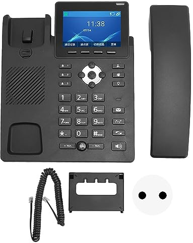 Vikye Telefono IP con Schermo a Colori da 3,5 Pollici con WiFi 1000M RJ45, Pulsanti Programmabili per Ufficio (Spina Europea)