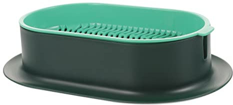 Mikikit Cat Grass Hydroponic Planter Box for Pets Indoor Planting Hydroponic Cat Grass Tray Water Cultivation Container Without Seeds Dark Green