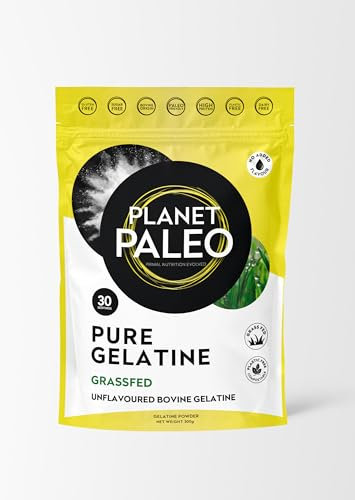 Planet Paleo Pure Bovine Gelatine Powder (30 Servings, 300g) - Unflavored Gelatin Powder - Organic Beef Gelatin Powder