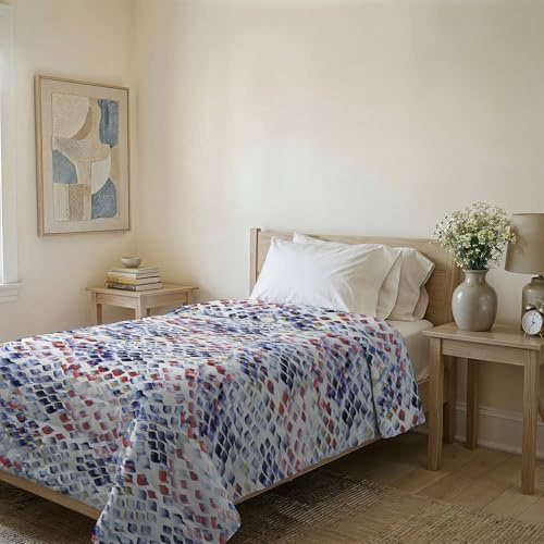 Couvre-lit matelassé d’été Ligne Basic Made in Italy en Microfibre Douce imprimée – Couette Printemps-été mi-Saison – Lena, Simple 160x240 cm