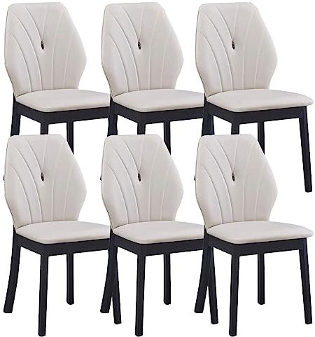 QGKKGQ Küche, Küche, Esszimmerstühle, 6er-Set, Kunstleder, Hochzeitszimmer, Balkon, Sofa, Stuhl, Schminktisch, Make-up-Stuhl, Massivholzstuhl