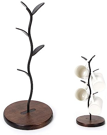 Felenny Arbre à tasses - Porte-à-café rétro - Support de rangement pour le séchage d'accessoires de thé - Accessoire de cuisine pour comptoir, maison, bar, café