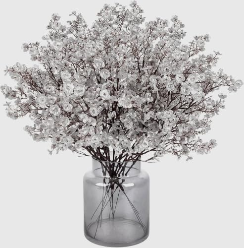 N&T NIETING 12 Stück Künstliche Schleierkraut Blumen Künstlich Gypsophila Blumen für DIY Hochzeit Blumenstrauß Party Tisch Centerpieces Blumenarrangements Home Weihnachten Dekoration(Silber)