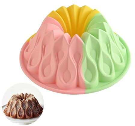 Qixuer Silicone Gugelhupf Mold Ø 23cm, Gugelhupf Baking Silicone Non-Stick Reusable Cake Mold Set for DIY Baking