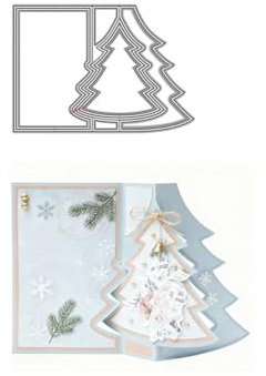 3D Weihnachtsbaum Falte Karten Stanzschablonen Weihnachten 3D Karten Stanzen für DIY ScrapBooking Album Dekorative Papier Handwerk und Karten Herstellung