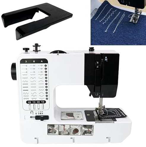 Máquina de Bordar Digital eléctrica, máquina de Coser automática Multifuncional con Mesa de extensión/Cuchilla de Corte, 38 Modos de Puntada/tensión Ajustable/Velocidad Ajustable