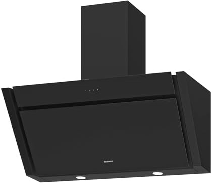 Oranier Kopffrei-Wandhaube 90 cm MEBA902 - schwarze Abluft Dunstabzugshaube mit 3 Leistungsstufen - Kopffreihaube LED Anzeige in weiß - Touch-Control
