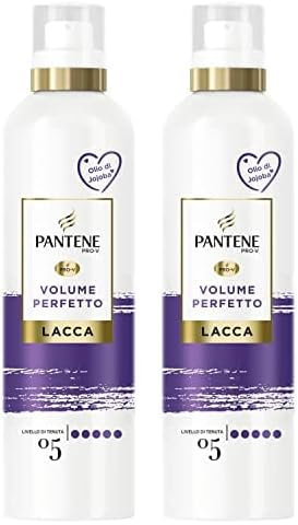 Pantene Pro-V Lacca Per Capelli, Volume Perfetto, Con Olio Di Jojoba, Fissa Il Tuo Look Voluminoso A Lungo E Senza Effetto Cartone, Protezione UV, 250ML (Confezione da 2)