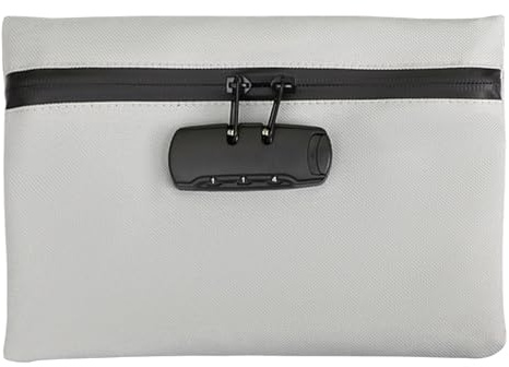 Geruchsdichte Tasche Groß Safe Bag Tragbarer Tresor Wasserdichte Tasche mit Schloss Geruchsdichte Geldbeutel Tasche Zahlenschloss Dokumententasche Money Box Verschließbare Box Silber für Reiselagerung