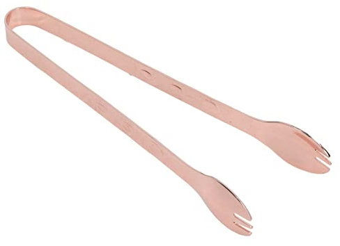 Nikou Pince à glace en acier inoxydable, de qualité alimentaire, plaqué cuivre, pince à sucre antidérapante pour aliments ménagers, 20,3 cm de long, idéale pour servir de la glace et des aliments