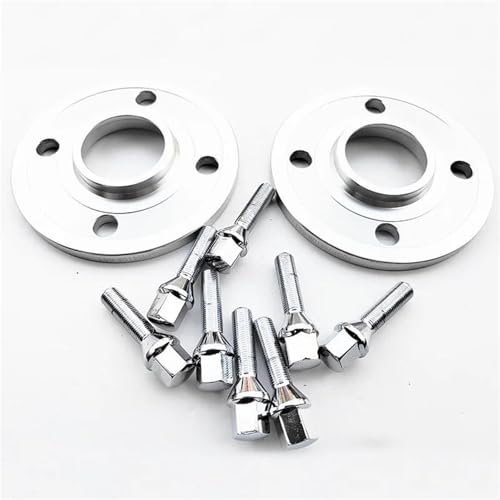 DZSFSTRHRRT Wheel Spacers 10MM/12MM Hubcentric 65.1MM Alloy Adapter WHEEL SPACER 4x100 with 12x1.25 cone bolts for Peugeot 206/2008/207/208/306/307/308/30 Hubcentric Forged Wheels Spacer(10mm silver)
