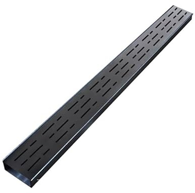 Scarico rettangolare per doccia in acciaio inox 304, con copertura a griglia e filtro per capelli, nero, 15 x 4 cm, facile da pulire, anti-intasamento, ideale per bagno e cucina