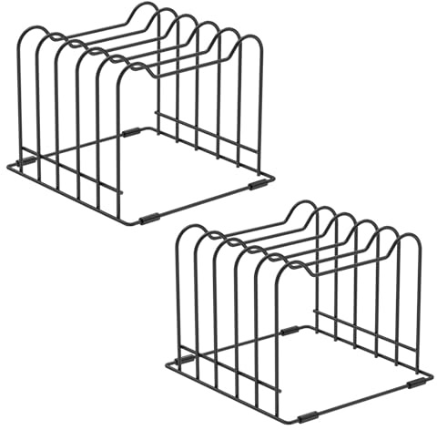 2 Stück Schneidebrett Halter, Tellerhalter schublade mit 5 Schlitze, Schneidebrett Halterung, Bretthalter Küche Organizer,Ständer Topfpfannendeckel Rack, für Schneidebretter, Backbleche, Tabletts