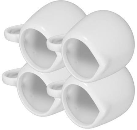 Mini Jarras de Leche de Cerámica en Color Claro con Asa, 4 Piezas