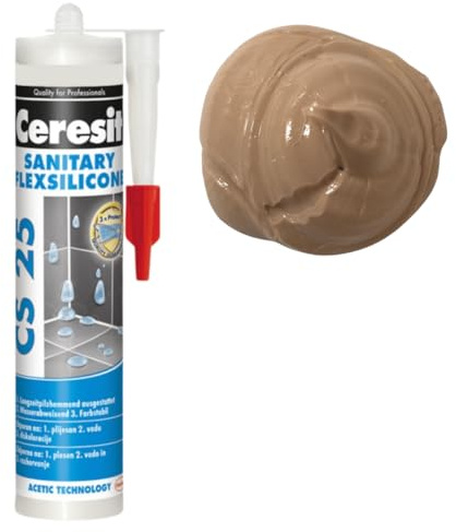 Silikon Dichtmasse CS25 Sanitärsilikon Caramel/hellbrauner Dichtstoff (1 x 280ml)