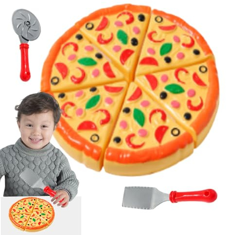 Pizza Play Set - Simulation Kitchen Toy, Easy Storage Pizza Cutting Play House Toy | Educational Food Playset With Fork Plate, Interactive Cooking Game For Kids