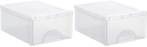 Rotho Frontbox Schubladenbox mit 1 Schub | Box mit Schubladen für Ordnung in Büro und Zuhause | mit anderen Größen kombinierbar | hochwertig verarbeitet | leicht zu reinigen | transparent